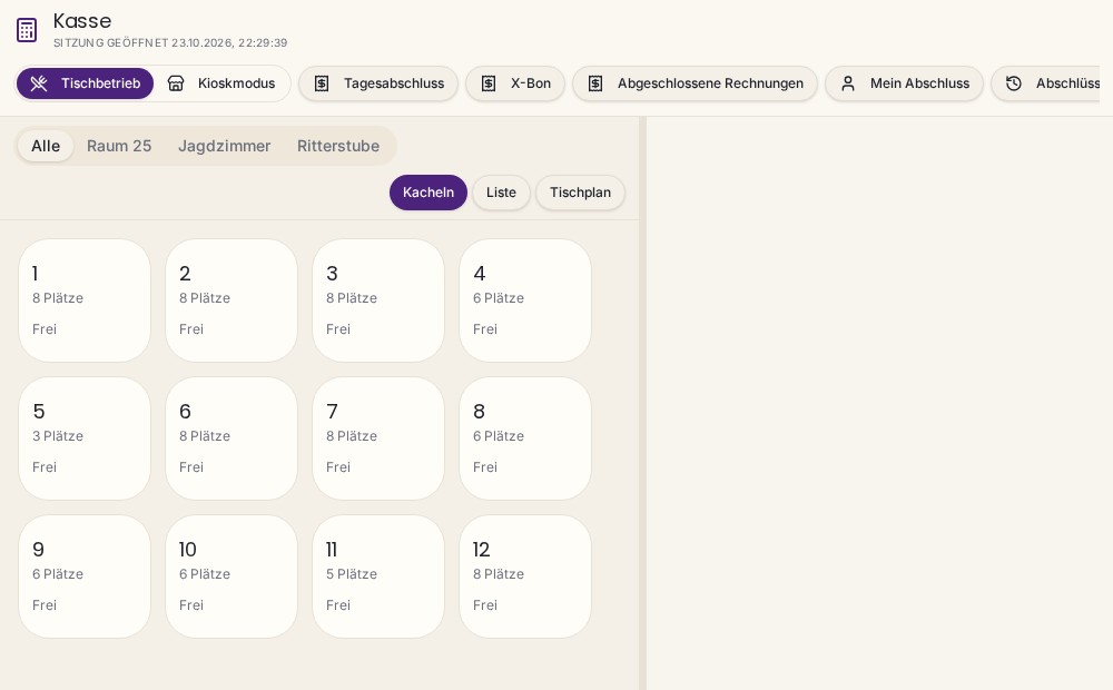 Aktuelle Programmoberfläche: kasse