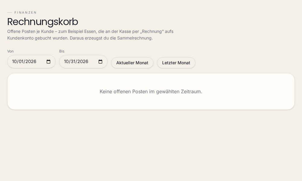 Aktuelle Programmoberfläche: rechnungen